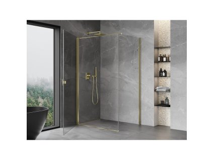 MEXEN/S - Mist-B sprchový kout dveře křídlové 70 x 85, transparent, zlato 8A2T-070-085-50-00