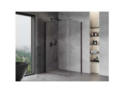 MEXEN/S - Mist-B  sprchový kout dveře křídlové 70 x 85, transparent, černá 8A2T-070-085-70-00