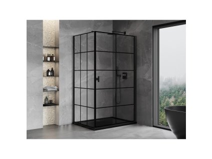 MEXEN/S - Mist-B  sprchový kout dveře křídlové pravá 70 x 85, černá kratka, černá 8A2T-070-085-70-77-P