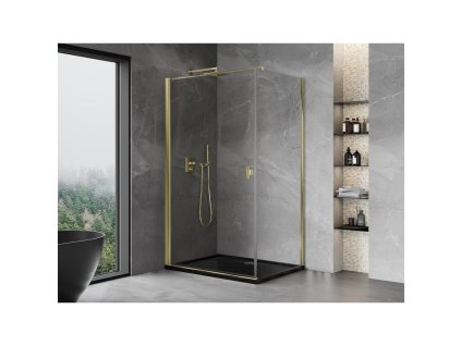 MEXEN/S - Mist-B sprchový kout dveře křídlové 70 x 95, transparent, zlato 8A2T-070-095-50-00