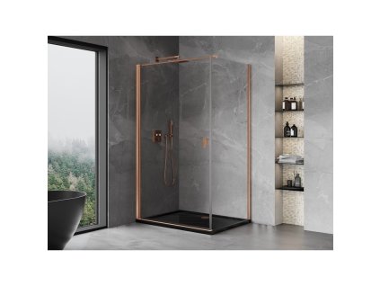 MEXEN/S - Mist-B  sprchový kout dveře křídlové 70 x 95, transparent, měď kartáčovaná 8A2T-070-095-65-00