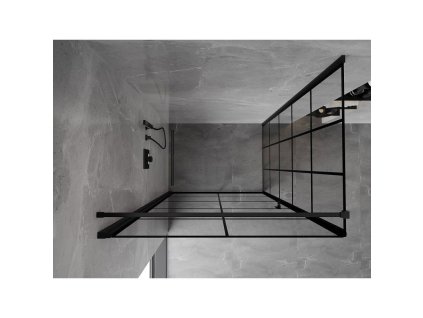 MEXEN/S - Mist-B  sprchový kout dveře křídlové levá 70 x 95, černá kratka, černá 8A2T-070-095-70-77-L