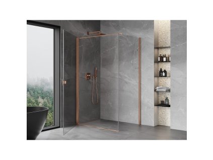 MEXEN/S - Mist-B  sprchový kout dveře křídlové 80 x 75, transparent, měď kartáčovaná 8A2T-080-075-65-00