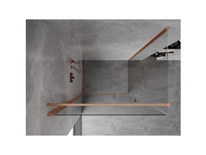 MEXEN/S - Mist-B  sprchový kout dveře křídlové 80 x 85, transparent, měď kartáčovaná 8A2T-080-085-65-00