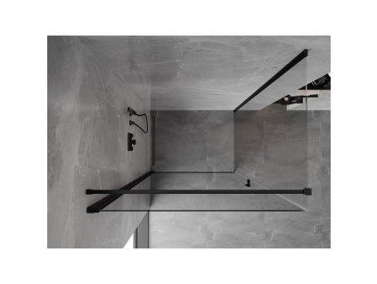 MEXEN/S - Mist-B  sprchový kout dveře křídlové 80 x 85, transparent, černá 8A2T-080-085-70-00