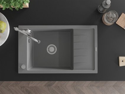 MEXEN/S - Elias granitový dřez 1-miska včetně baterie Carla, šedá 6511-71-670700-00