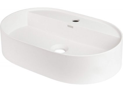 DEANTE - Silia alabastrové žulové umyvadlo, deskové, s policí na baterii - oválné CQS_AU6B