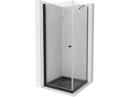 MEXEN/S - Pretoria sprchový kout 90x90, transparent, černá + sprchová vanička včetně sifonu 852-090-090-70-00-4070B