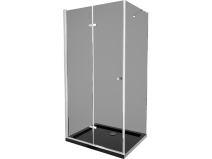 MEXEN/S - Lima sprchový kout 100x90, grafit, chrom + černá vanička se sifonem 856-100-090-01-40-4070