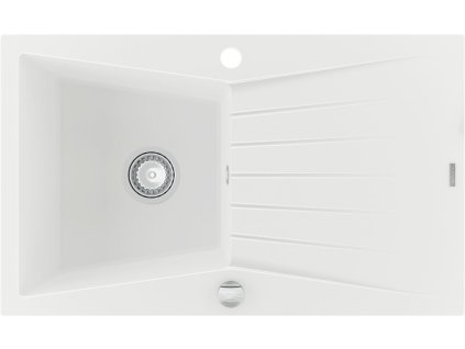 MEXEN - Cesar granitový dřez 1 s odkapávačem 775x470 mm, bílá 6514771010-20