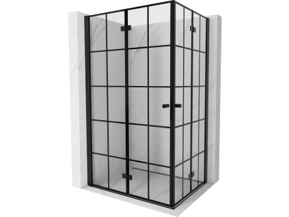 MEXEN/S - Mist-F Duo sprchový kout skládací dveře levá 90 x 80, černá kratka, černá  8A6-090L-080P-70-77