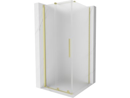 MEXEN/S - Velar sprchový kout, posuvné dveře 120 x 120, dekor, zlato kartáčovaná 871-120-120-31-55