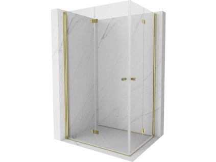 MEXEN/S - Mist-F Duo sprchový kout skládací dveře levá 110 x 75, transparent, zlato 8A6-110L-075P-50-00