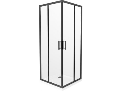 MEXEN/S - Rio sprchový kout čtverec 90x90, transparent, černá + bílá vanička se sifonem 860-090-090-70-00-4010B