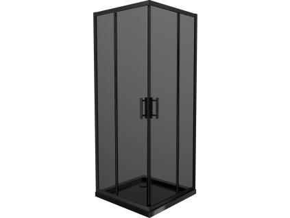 MEXEN/S - Rio sprchový kout 90x90, grafit, černá + vanička se sifonem 860-090-090-70-40-4070B