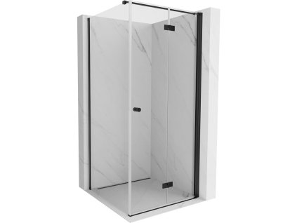 MEXEN/S - Mist-F sprchový kout skládací dveře pravá 75 x 75, transparent, černá 8A6T-075-075-70-00-P