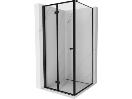 MEXEN/S - Mist-F sprchový kout skládací dveře levá 75 x 75, černá okraj, černá 8A6T-075-075-70-70-L