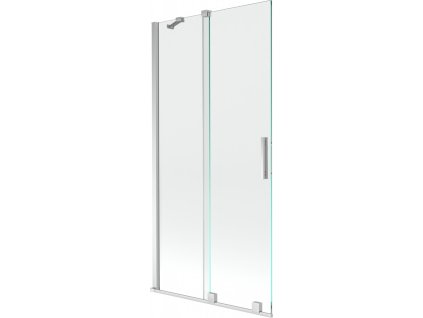MEXEN/S - Velar Dvoukřídlá posuvná vanová zástěna 95 x 150, transparent, chrom 896-095-000-01-01
