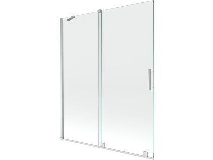 MEXEN/S - Velar Dvoukřídlá posuvná vanová zástěna 140 x 150, transparent, chrom 896-140-000-01-01