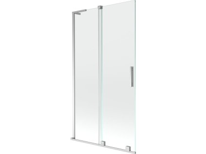 MEXEN/S - Velar L dvoukřídlá posuvná vanová zástěna 100 x 150, transparent, chrom 896-100-003-01-01