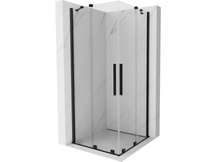 MEXEN/S - Velar Duo čtvercový sprchový kout 90 x 90, transparent, černá 871-090-090-02-70