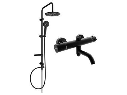 MEXEN/S - Carl sprchový sloup včetně sprchové termostatické baterie Kai, černá 77900240-70
