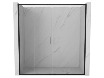 MEXEN/S - Exo dvojité posuvné sprchové dveře 190, transparent, černá 8152-190-000-70-00