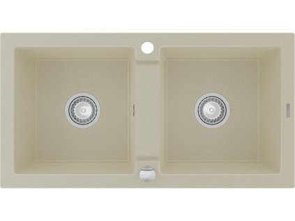 MEXEN - Mario granitový dřez dvě mísy 820x436 mm, béžová 6504822000-69