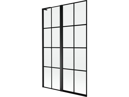 MEXEN/S - Mist L vanová zástěna 2-křídlová levá 110 x 150, černá kratka, černá 8A9L-110-011-70-77-L