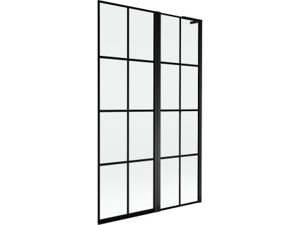 MEXEN/S - Mist L vanová zástěna 2-křídlová pravá 110 x 150, černá kratka, černá 8A9L-110-011-70-77-P