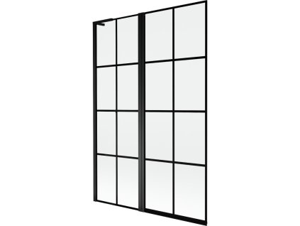 MEXEN/S - Mist L vanová zástěna 2-křídlová levá 120 x 150, černá kratka, černá 8A9L-120-011-70-77-L