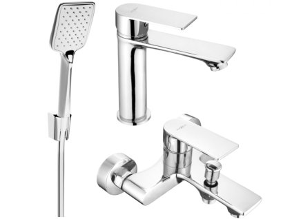 MEXEN/S - Royo R62 Set umyvadlové a vanové baterie s příslušenstvím, chrom 72203R62-00