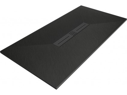 MEXEN/S - Toro obdélníková sprchová vanička SMC 160 x 70, černá, mřížka černá 43707016-B