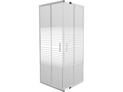 MEXEN - Rio sprchový kout čtvercový 80x80 cm proužky, chrom 860-080-080-01-20