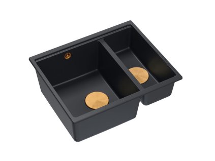 Quadron - Granitový dřez Logan 150 Black Měď HCQL5646U7-C1_U