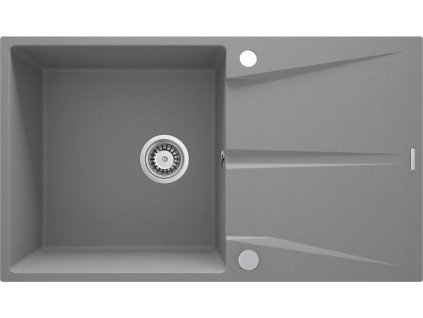 DEANTE - Corio metalický šedý granitový dřez, 1miska s odkapávačem ZRC_S11A
