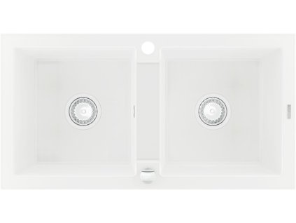MEXEN - Mario granitový dřez dvě mísy 820x436 mm, bílá 6504822000-20