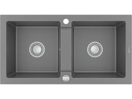 MEXEN - Mario granitový dřez dvě mísy 820x436 mm, šedá 6504822000-71