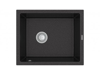 MEXEN - Pedro granitový dřez 1-miska 560x460 mm, černá skvrnité 6508561000-76