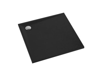 OMNIRES - STONE čtvercová sprchová vanička s kamennou strukturou, 90 x 90 cm černá mat /BLM/ STONE90/KBL