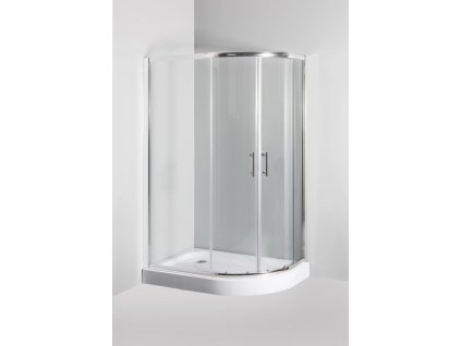 Čtvrtkruhový sprchový kout s vaničkou 1000x800x1970mm, čiré sklo, LEVÝ
