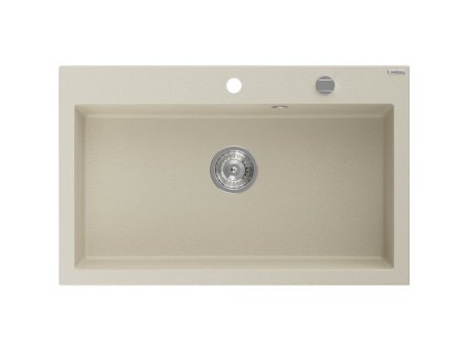 MEXEN - Elix granitový dřez 1-miska 800 x 500 mm, béžový, sifon chrom 6527801005-69
