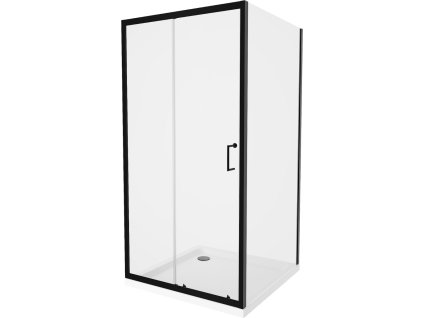 MEXEN/S - Apia Sprchový kout 100x100, transparent, černá + vanička se sifonem 840-100-100-70-00-4010B