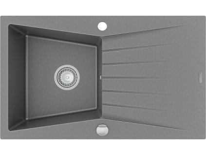 MEXEN - Cesar granitový dřez 1 s odkapávačem 775x470 mm, šedá 6514771010-71