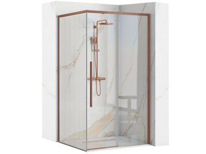 REA - Sprchový kout SOLAR - Copper Brush 90x90 Bez sprchové vaničky REA-K9512