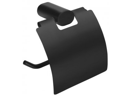 FLORI držák toaletního papíru s krytem, černá mat