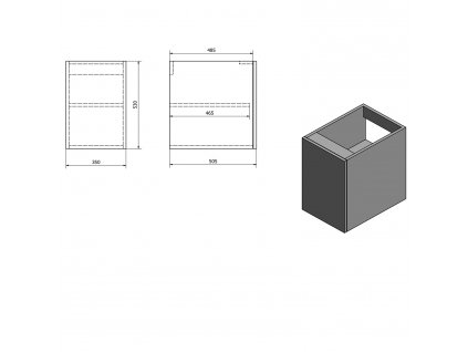 TREOS skříňka spodní dvířková 35x53x50,5cm, pravá/levá, dub Polar