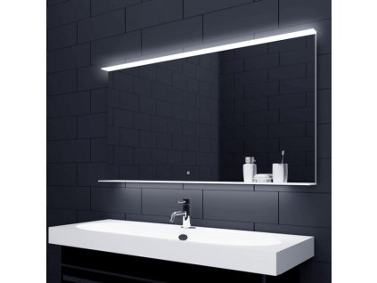 Zrcadlo s LED osvětlenou poličkou a osvětlením 120 x 75 cm