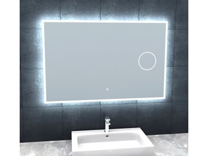 Zrcadlo s LED osvětlením, kosmetickým zrcátkem 5 x zoom, 1000x650x30 mm, nastavitelná teplota barvy světla