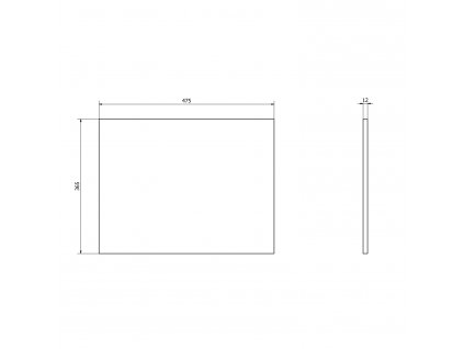 SKARA deska Rockstone 475x12x365 mm, bílá mat